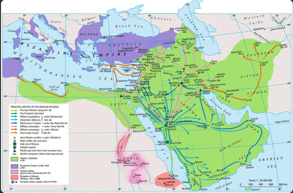 Cartagine: Avanzata islamica del califfato dei «Ben guidati» (632-661)