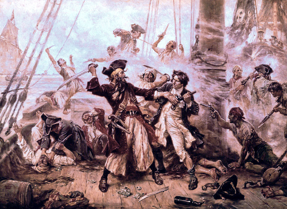 Cattura del pirata di Barbanera, 1718, L.G.Ferris